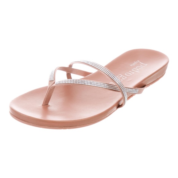 Pedro Garcia Giulia Rose Gold With Rhinestone Sandal Size 40 (8.5-10) Like New - Picture 1 of 7